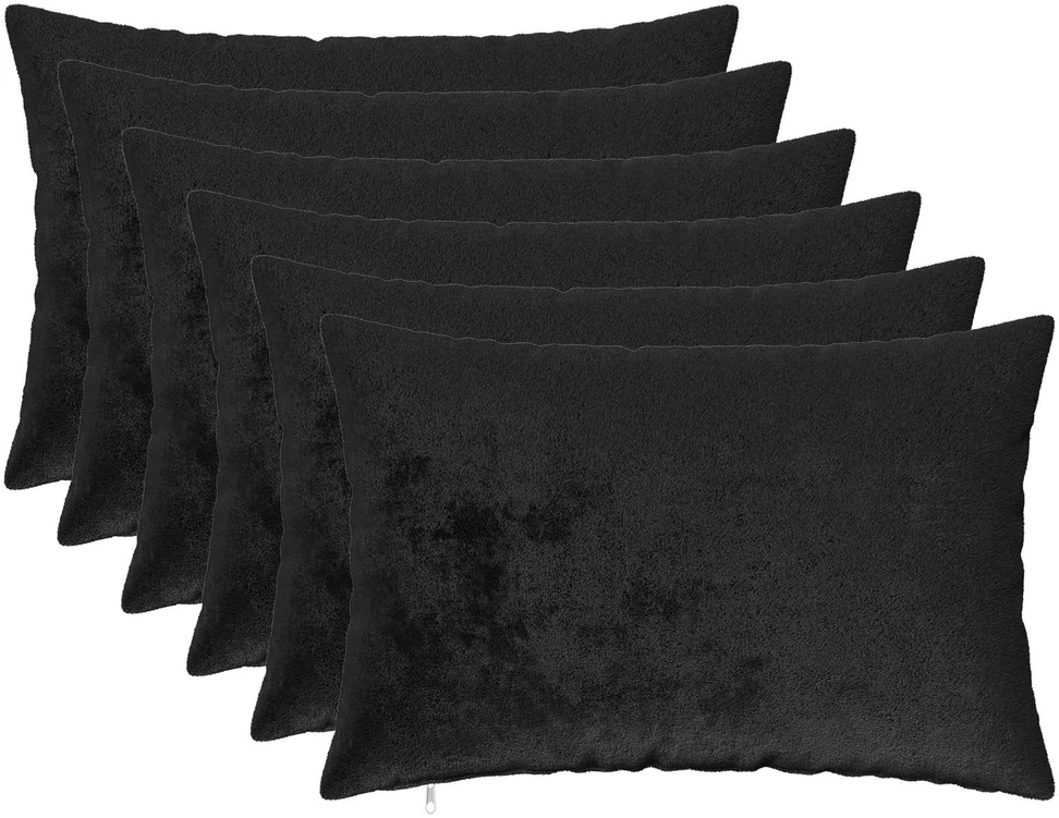 Pagalvėlės užvalkalas 6 pcs HEERLEN Juoda 30 x 50 cm Flanelė
