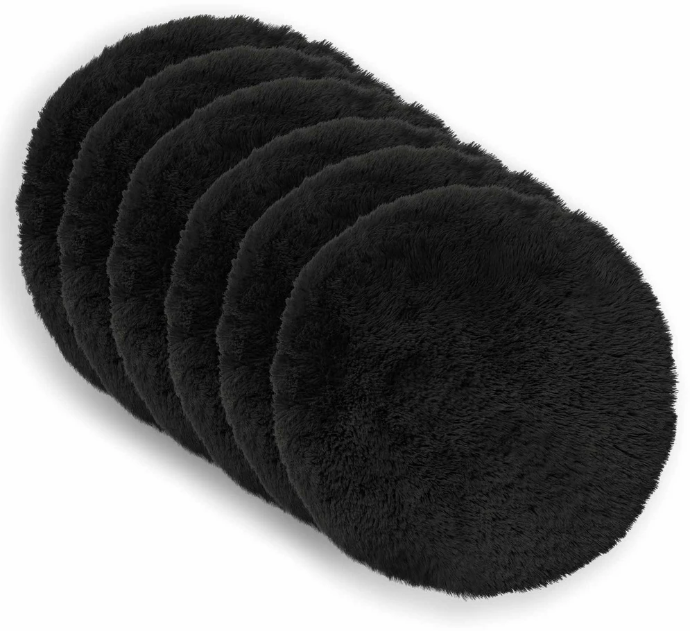 Pagalvėlės užvalkalas 6 pcs HEERLEN Juoda Ø 30 cm PV pūkinis