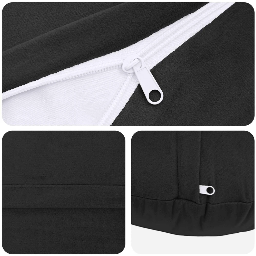 Pagalvėlės užvalkalas 6 pcs HEERLEN Juoda Ø 50 cm Aksomas