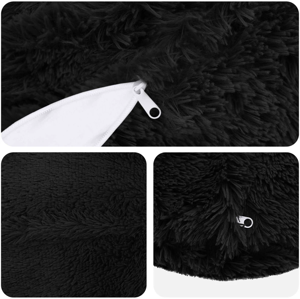 Pagalvėlės užvalkalas 6 pcs HEERLEN Juoda Ø 30 cm PV pūkinis