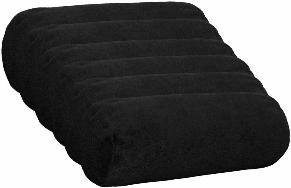 Pagalvėlės užvalkalas 6 pcs HEERLEN Juoda Ø 15 x 40 cm Flanelė