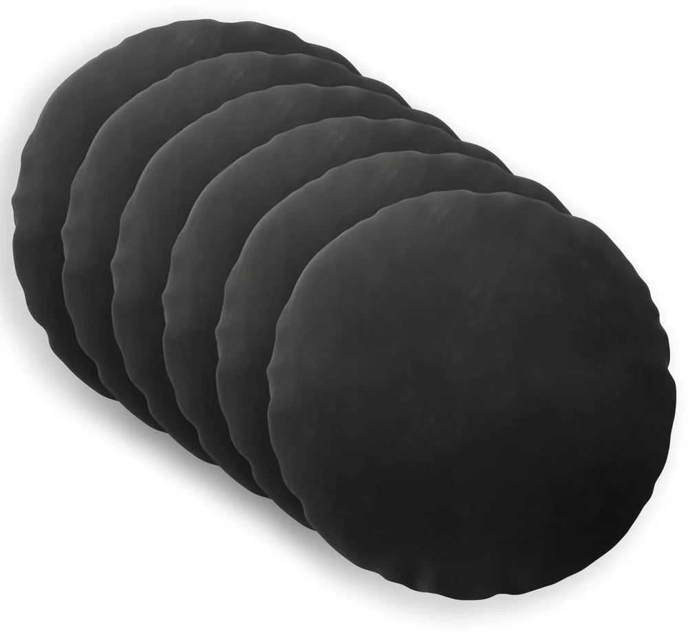 Pagalvėlės užvalkalas 6 pcs HEERLEN Juoda Ø 30 cm Aksomas