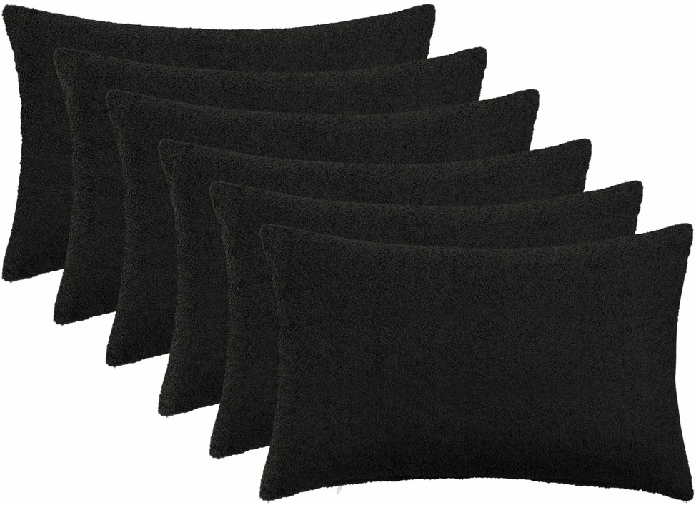 Pagalvėlės užvalkalas 6 pcs HEERLEN Juoda 50 x 80 cm Bouclé