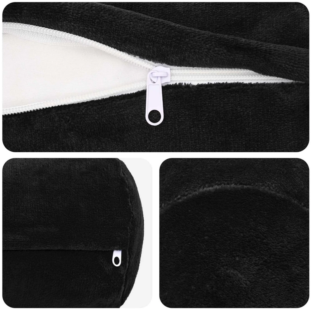 Pagalvėlės užvalkalas 6 pcs HEERLEN Juoda Ø 15 x 40 cm Flanelė