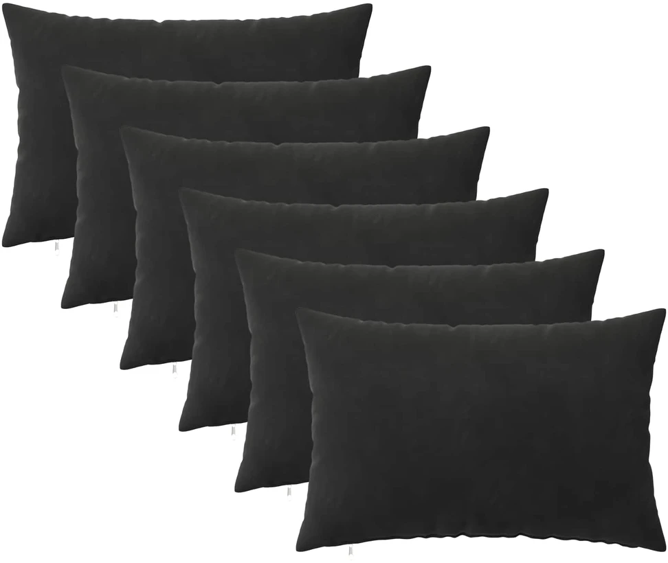 Pagalvėlės užvalkalas 6 pcs HEERLEN Juoda 50 x 75 cm Aksomas