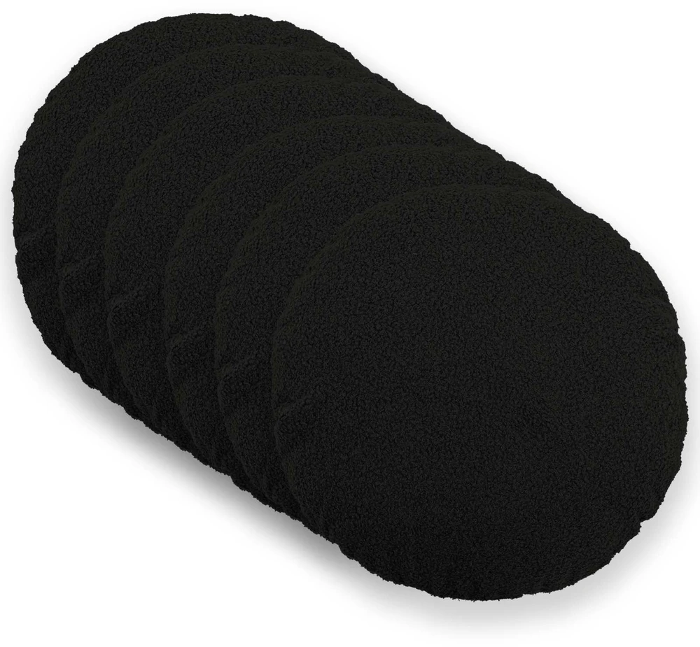 Pagalvėlės užvalkalas 6 pcs HEERLEN Juoda Ø 60 cm Bouclé