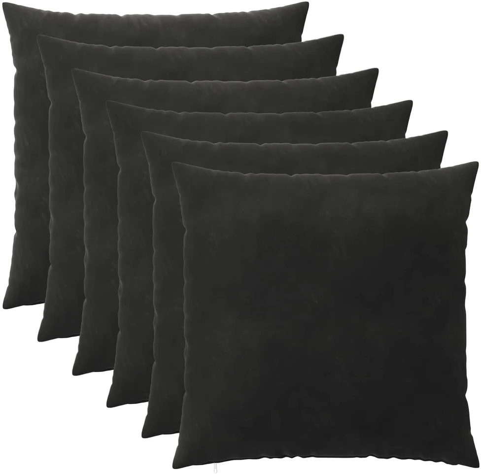 Pagalvėlės užvalkalas 6 pcs HEERLEN Juoda 80 x 80 cm Aksomas