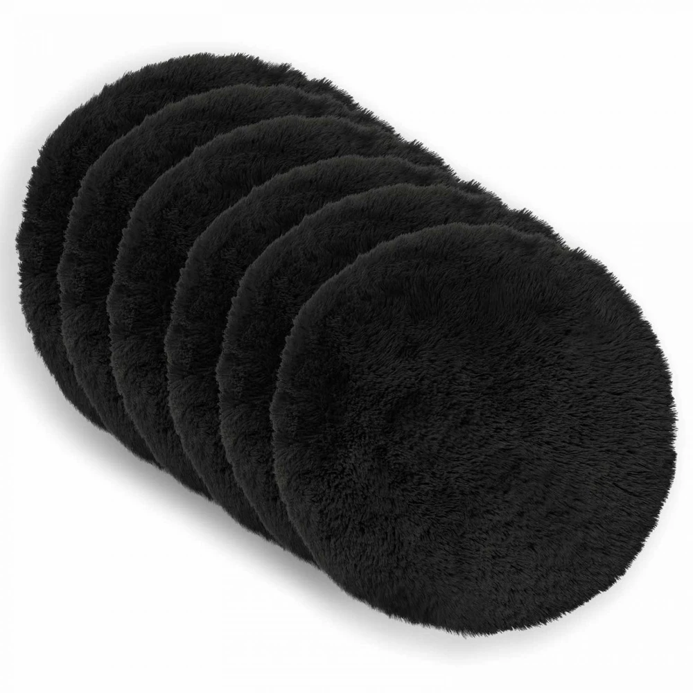 Pagalvėlės užvalkalas 6 pcs HEERLEN Juoda Ø 50 cm PV pūkinis