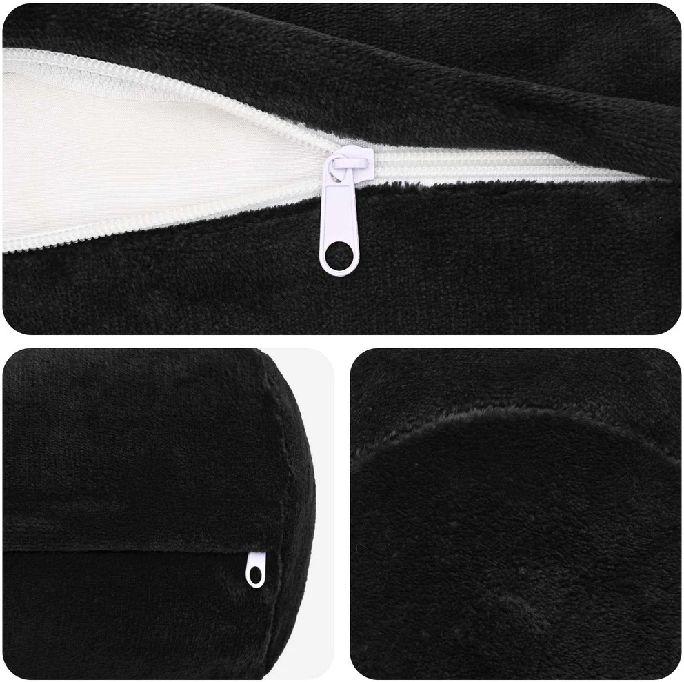 Pagalvėlės užvalkalas 6 pcs HEERLEN Juoda Ø 15 x 40 cm Flanelė