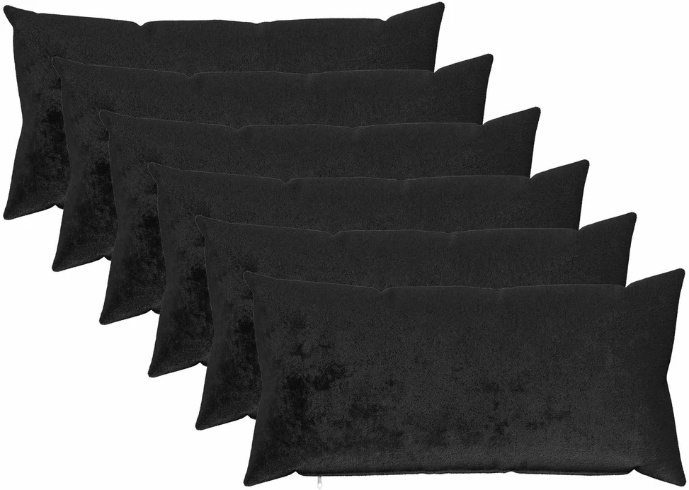 Pagalvėlės užvalkalas 6 pcs HEERLEN Juoda 40 x 80 cm Flanelė