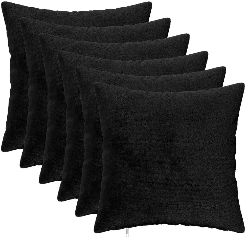 Pagalvėlės užvalkalas 6 pcs HEERLEN Juoda 30 x 30 cm Flanelė