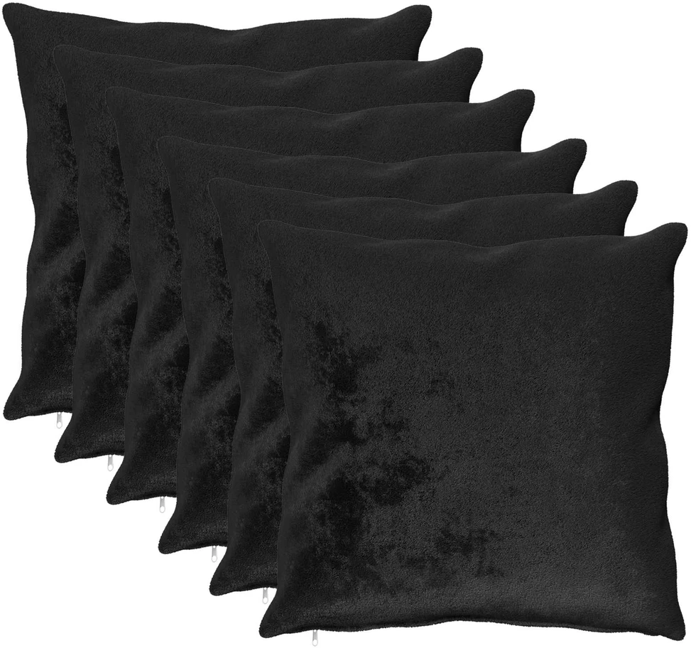 Pagalvėlės užvalkalas 6 pcs HEERLEN Juoda 65 x 65 cm Flanelė