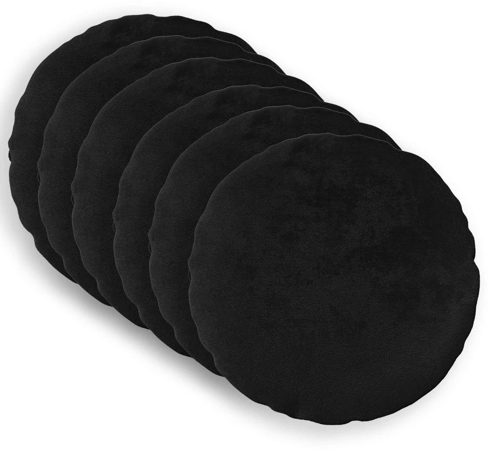 Pagalvėlės užvalkalas 6 pcs HEERLEN Juoda Ø 40 cm Flanelė