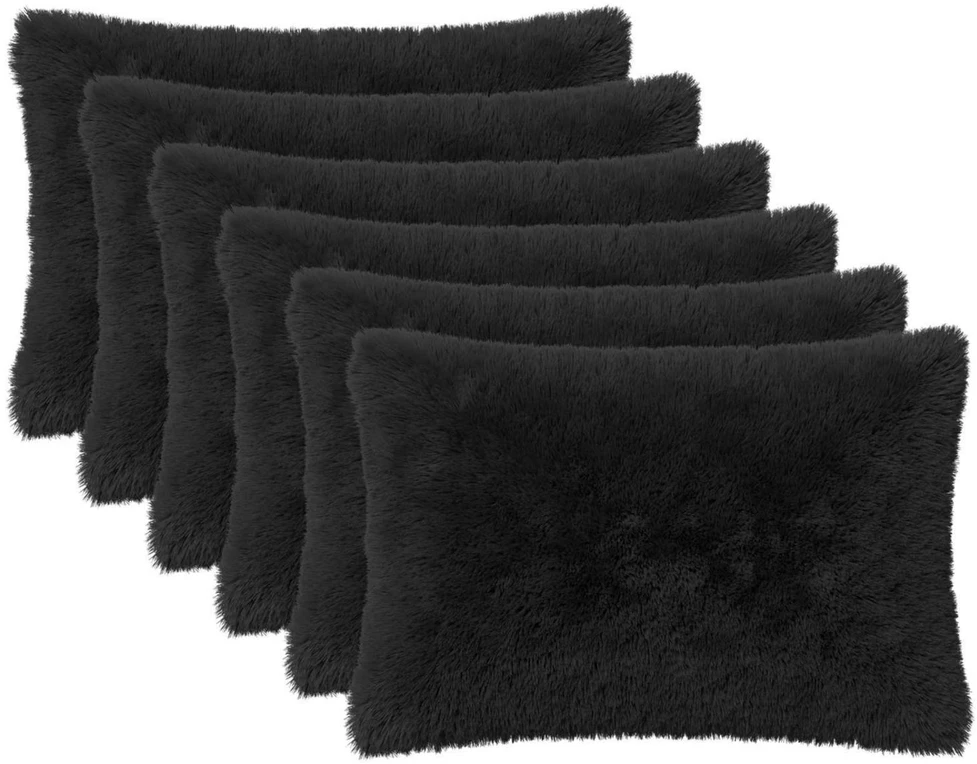 Pagalvėlės užvalkalas 6 pcs HEERLEN Juoda 50 x 75 cm PV pūkinis