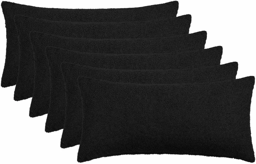 Pagalvėlės užvalkalas 6 pcs HEERLEN Juoda 40 x 80 cm Bouclé