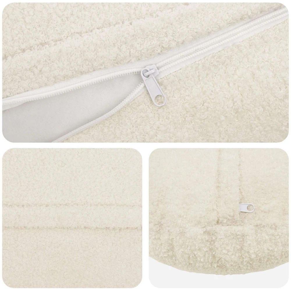 Pagalvėlės užvalkalas 6 pcs HEERLEN Kreminė Ø 60 cm Bouclé