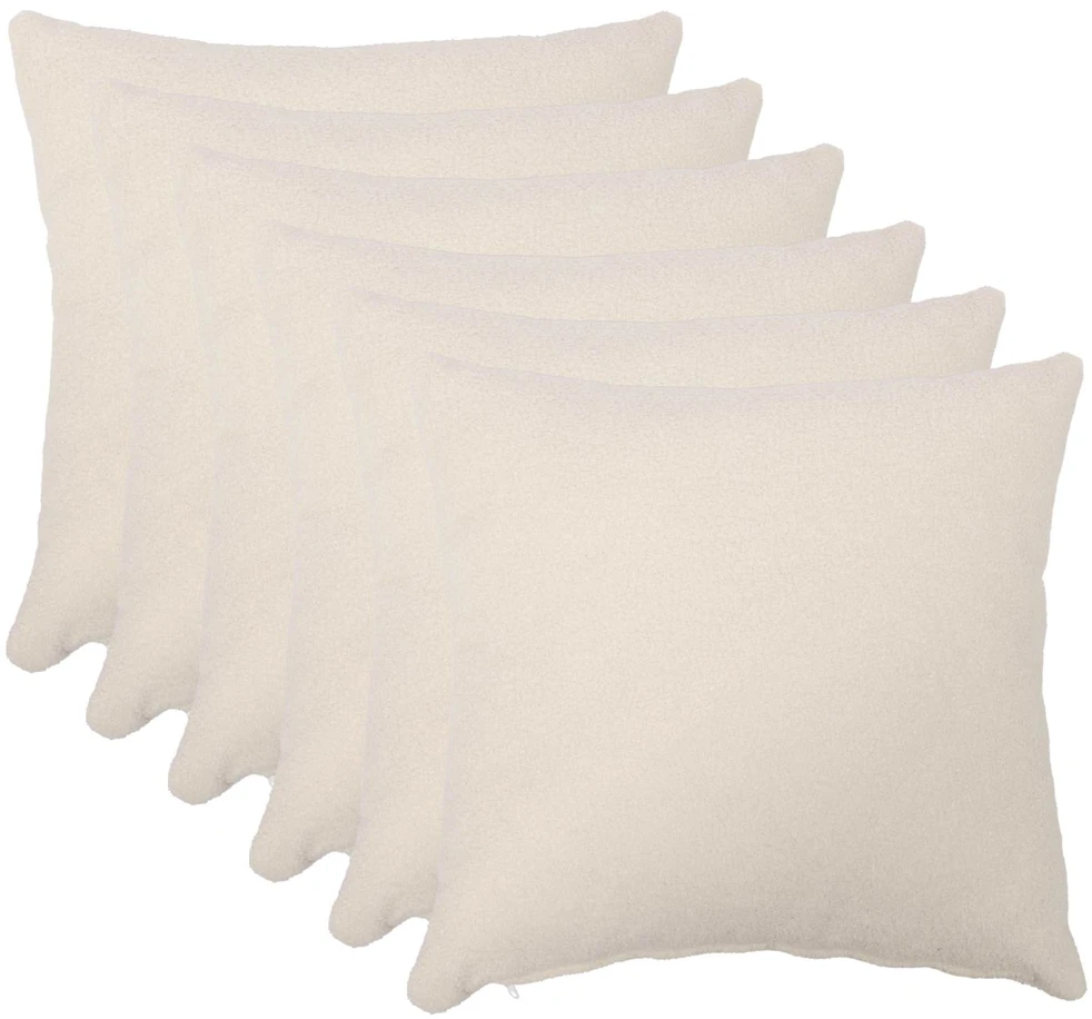 Pagalvėlės užvalkalas 6 pcs HEERLEN Kreminė 80 x 80 cm Bouclé