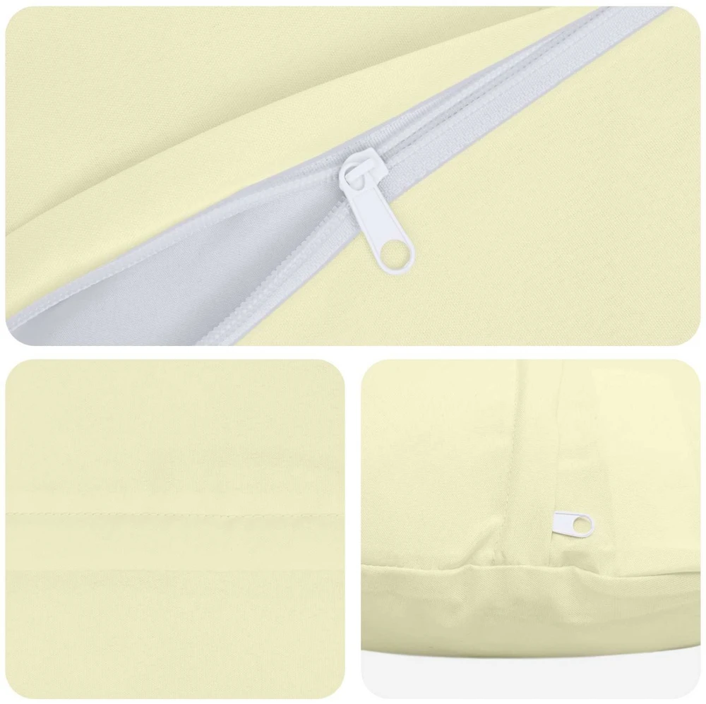 Pagalvėlės užvalkalas 6 pcs HEERLEN Kreminė Ø 60 cm Poliesteris