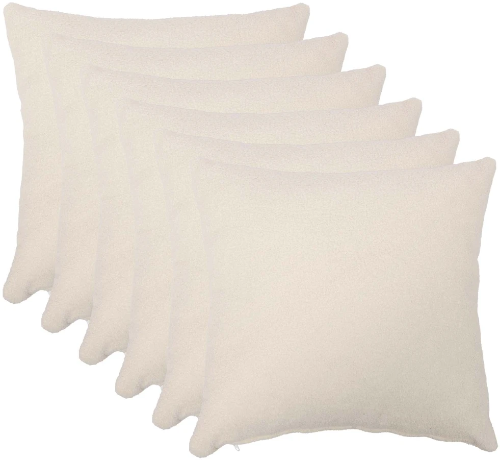 Pagalvėlės užvalkalas 6 pcs HEERLEN Kreminė 50 x 50 cm Bouclé