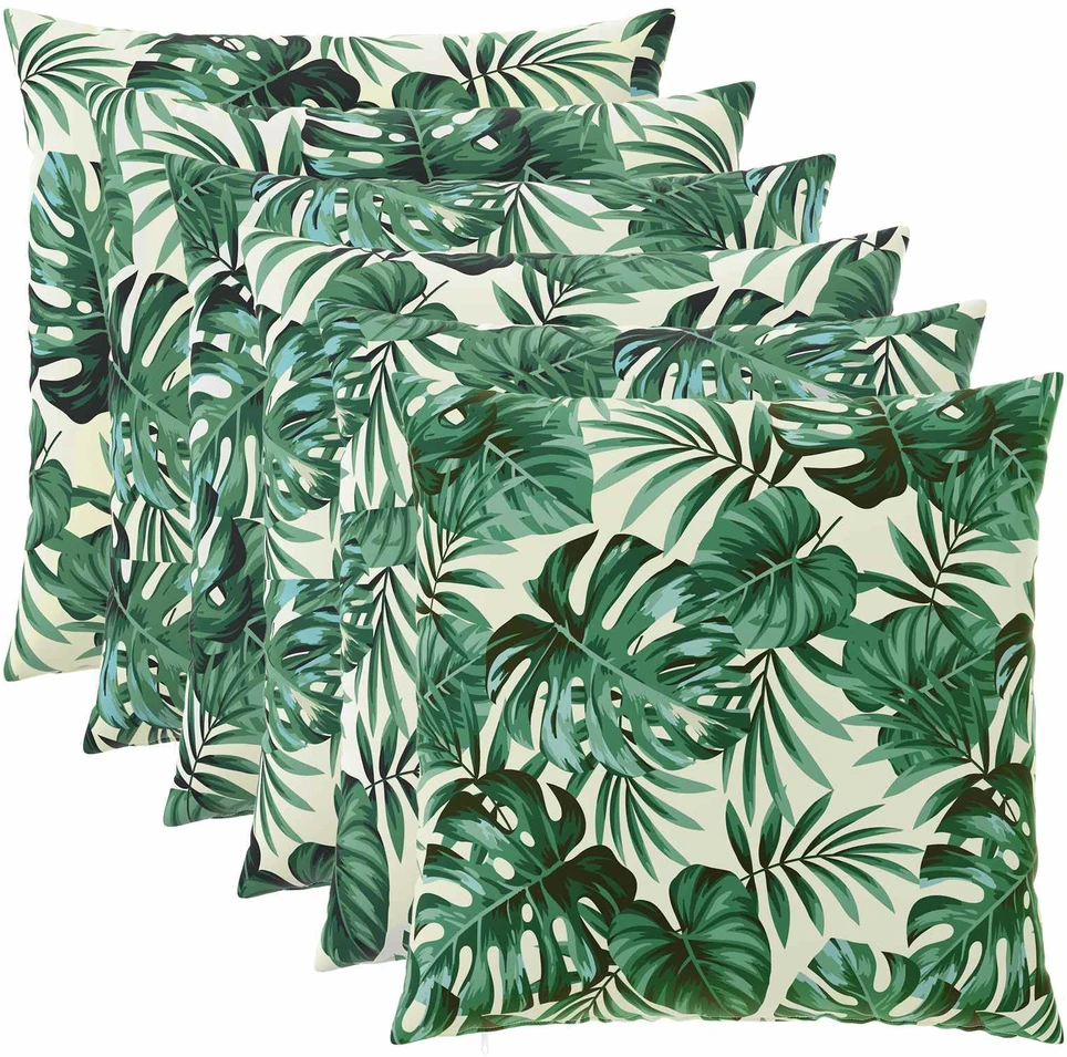 Pagalvėlės užvalkalas 6 pcs HEERLEN Lapų raštas 80 x 80 cm