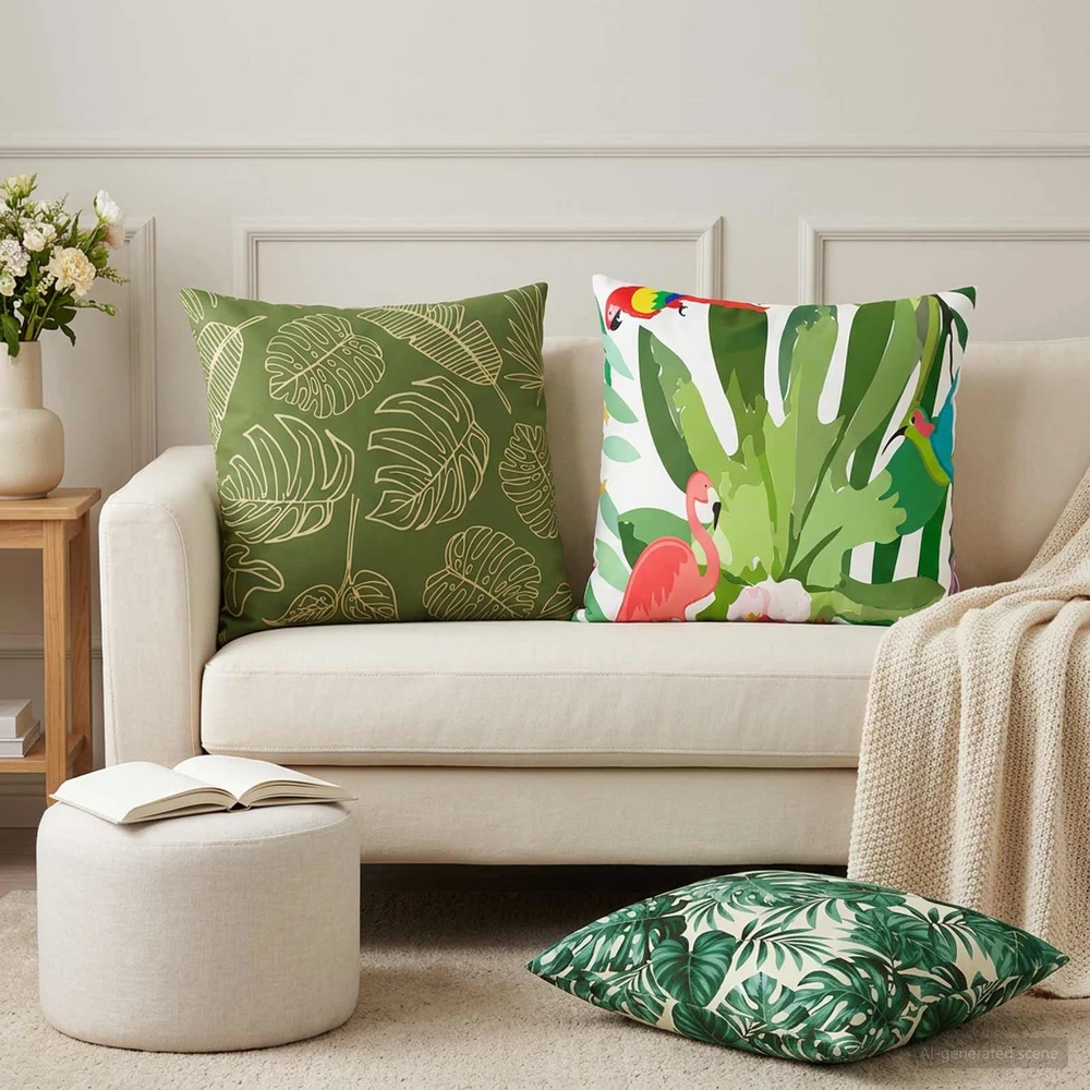 Pagalvėlės užvalkalas 6 pcs HEERLEN Lapų dizainas 60 x 60 cm