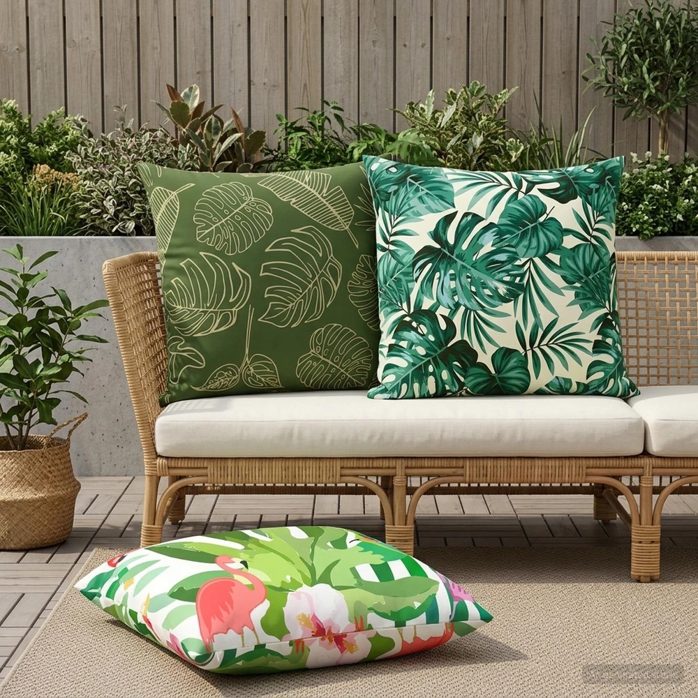 Pagalvėlės užvalkalas 6 pcs HEERLEN Lapų dizainas 80 x 80 cm