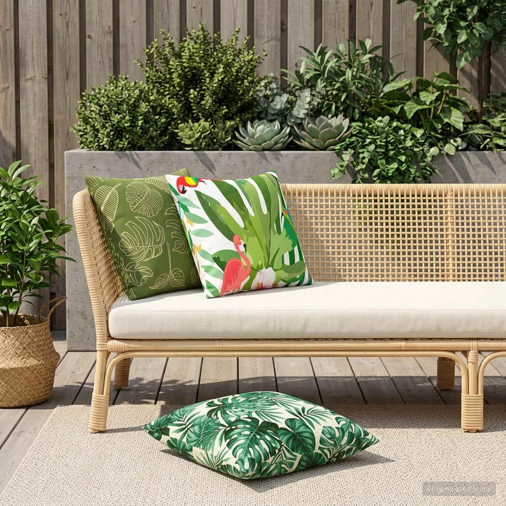 Pagalvėlės užvalkalas 6 pcs HEERLEN Lapų dizainas 60 x 60 cm