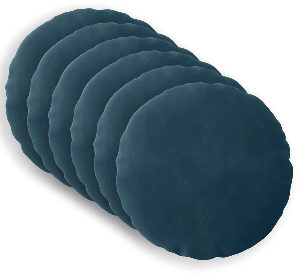 Pagalvėlės užvalkalas 6 pcs HEERLEN Mėlyna Ø 40 cm Aksomas