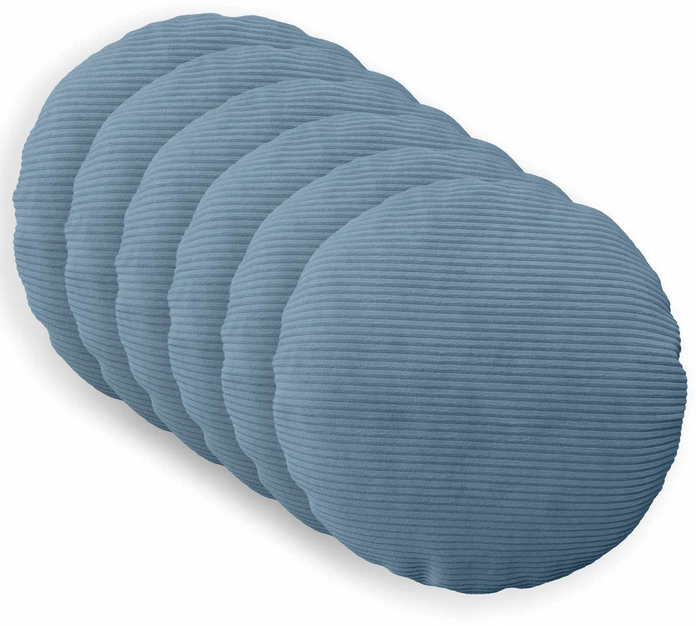 Pagalvėlės užvalkalas 6 pcs HEERLEN Mėlyna Ø 50 cm mančester
