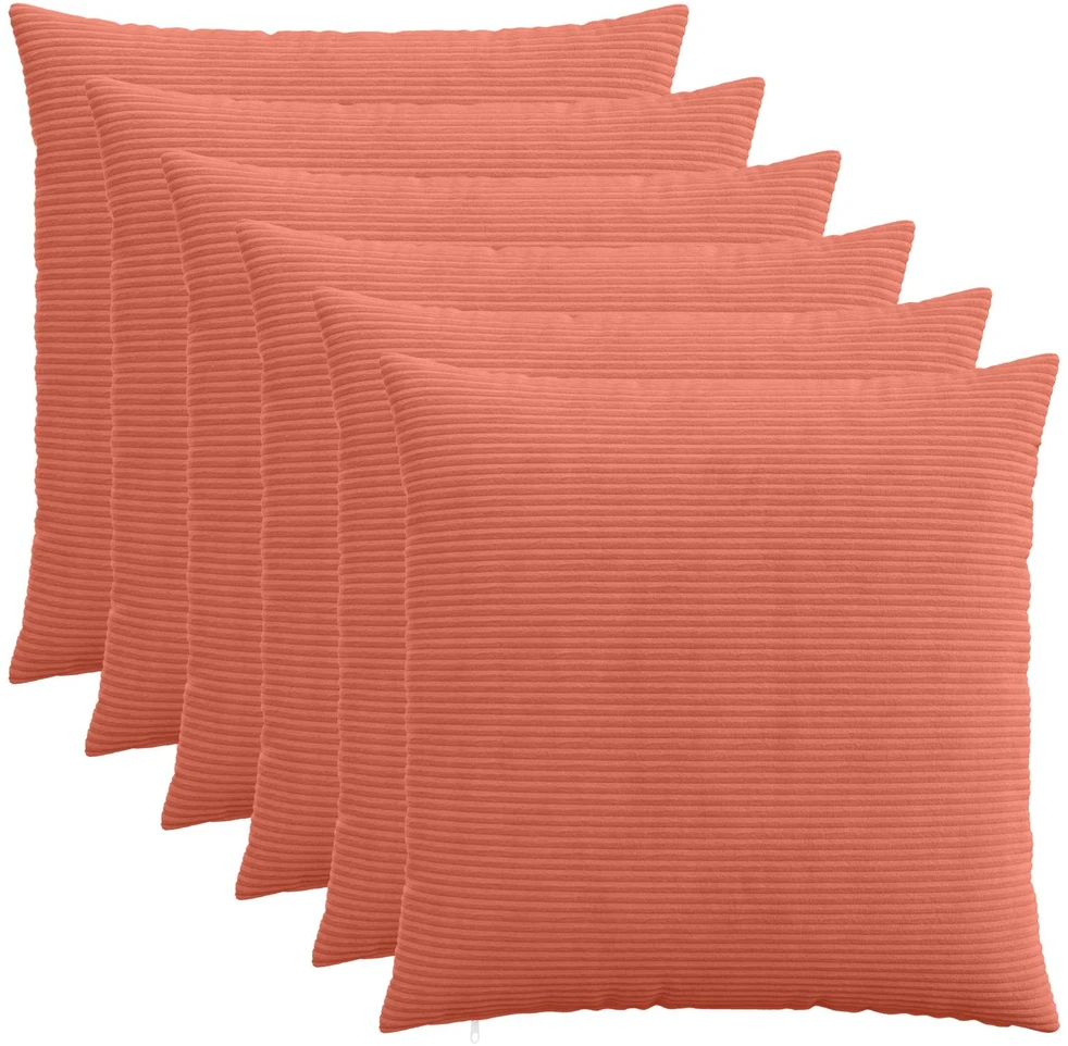 Pagalvėlės užvalkalas 6 pcs HEERLEN Raudona oranžinė 55 x 55 cm