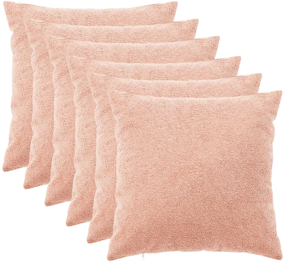 Pagalvėlės užvalkalas 6 pcs HEERLEN Rožinė 55 x 55 cm Bouclé