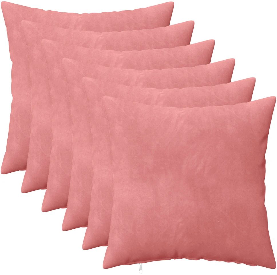 Pagalvėlės užvalkalas 6 pcs HEERLEN Rožinė 30 x 30 cm Aksomas