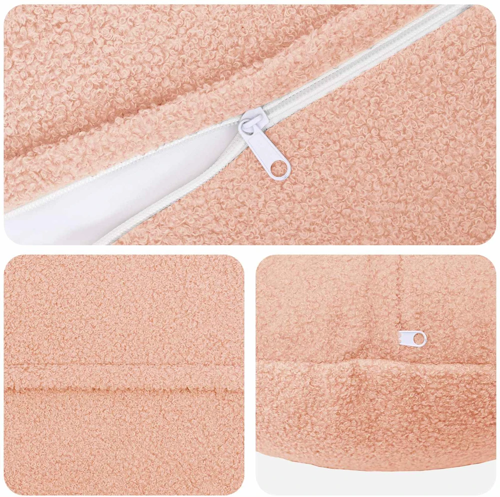 Pagalvėlės užvalkalas 6 pcs HEERLEN Rožinė Ø 60 cm Bouclé