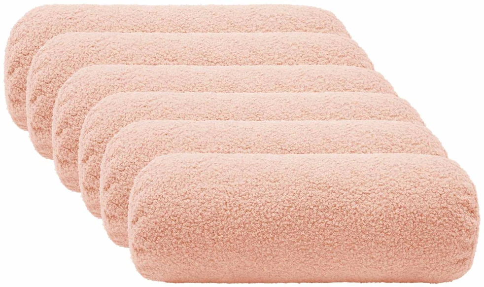 Pagalvėlės užvalkalas 6 pcs HEERLEN Rožinė Ø 15 x 40 cm Bouclé