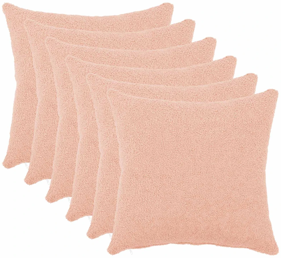 Pagalvėlės užvalkalas 6 pcs HEERLEN Rožinė 40 x 40 cm Bouclé