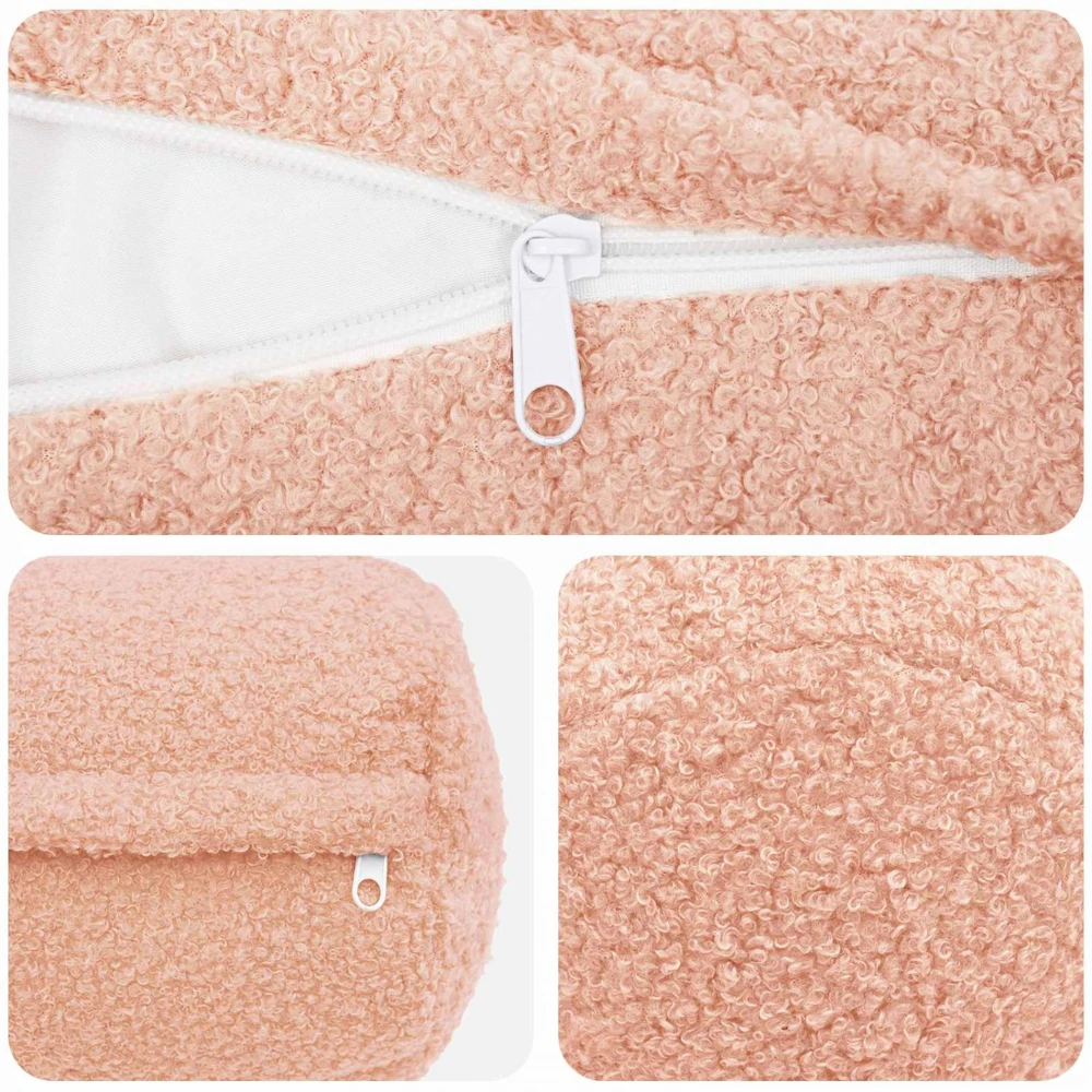 Pagalvėlės užvalkalas 6 pcs HEERLEN Rožinė Ø 15 x 40 cm Bouclé