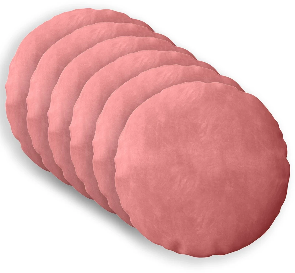 Pagalvėlės užvalkalas 6 pcs HEERLEN Rožinė Ø 60 cm Aksomas