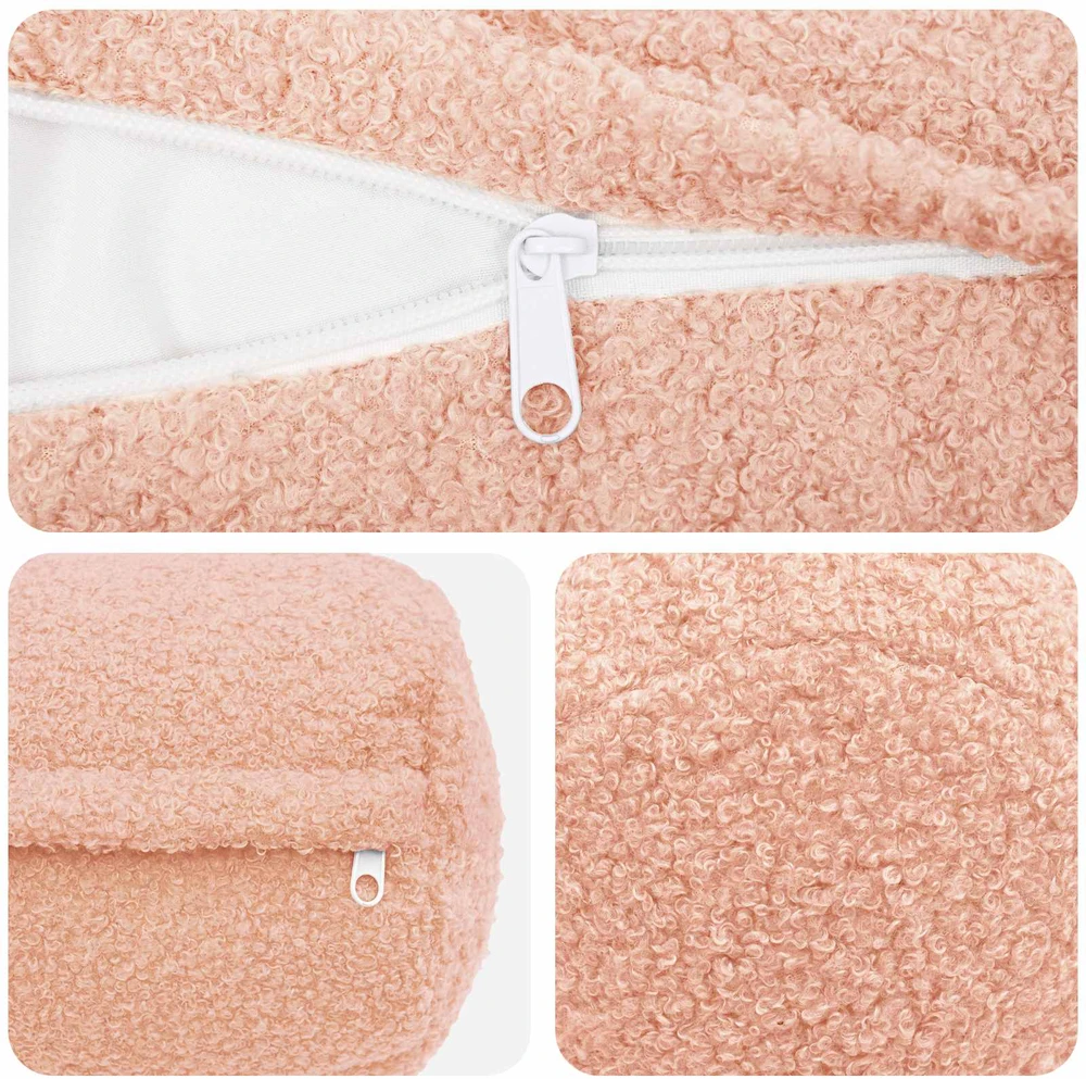 Pagalvėlės užvalkalas 6 pcs HEERLEN Rožinė Ø 15 x 40 cm Bouclé