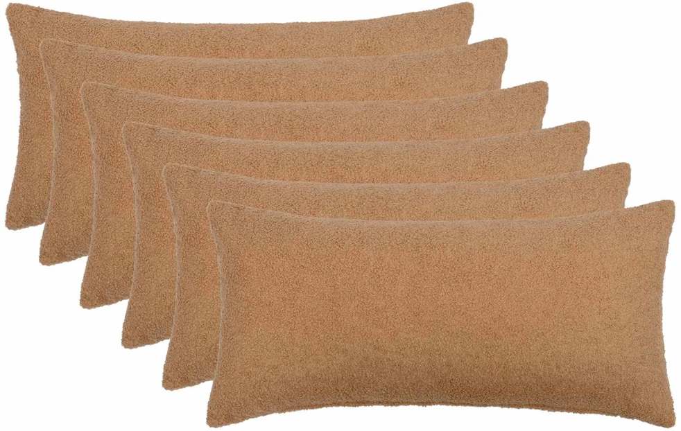 Pagalvėlės užvalkalas 6 pcs HEERLEN Smėlio 40 x 80 cm Bouclé