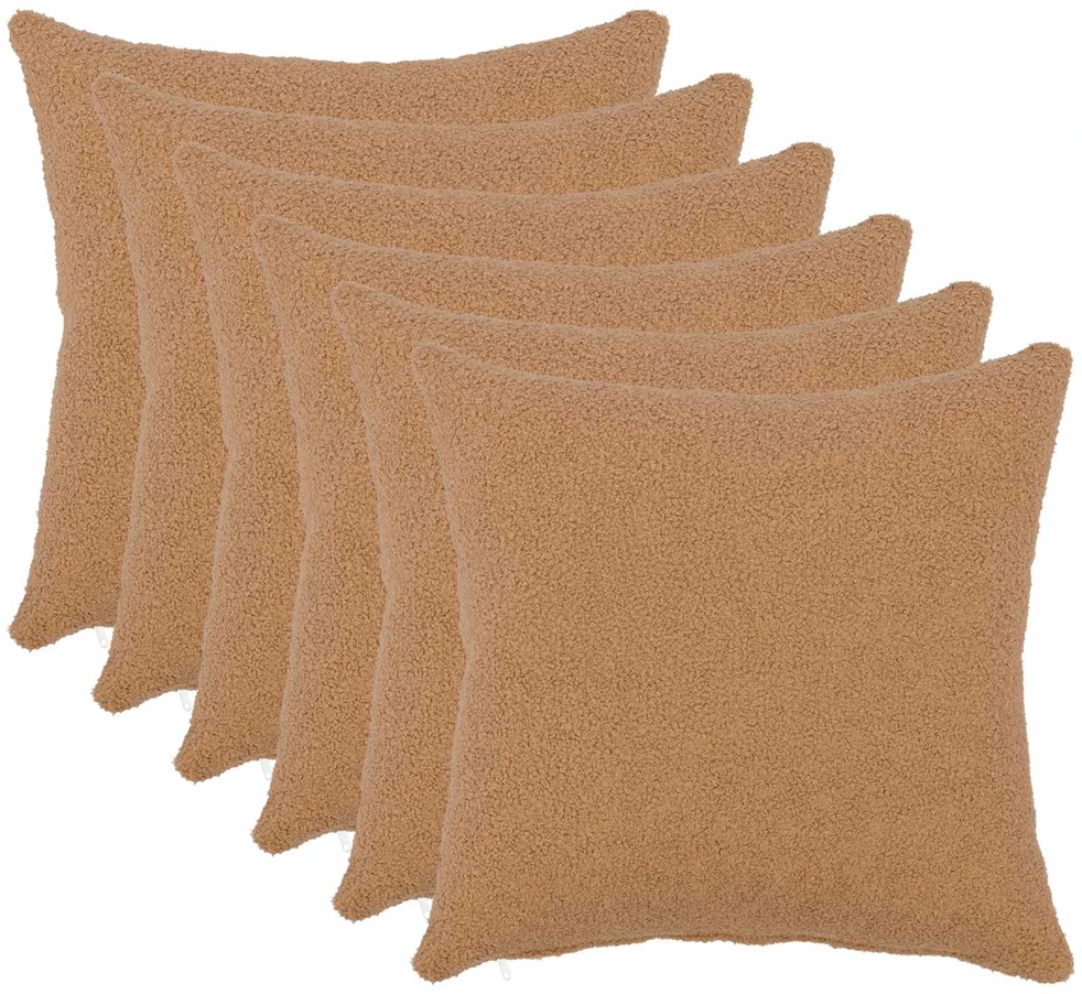 Pagalvėlės užvalkalas 6 pcs HEERLEN Smėlio 45 x 45 cm Bouclé