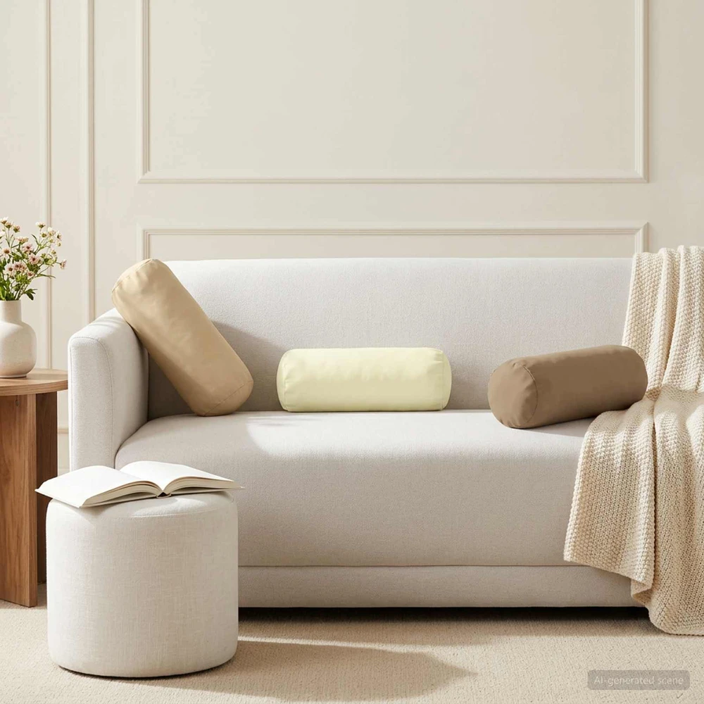 Pagalvėlės užvalkalas 6 pcs HEERLEN Smėlio Ø 15 x 40 cm