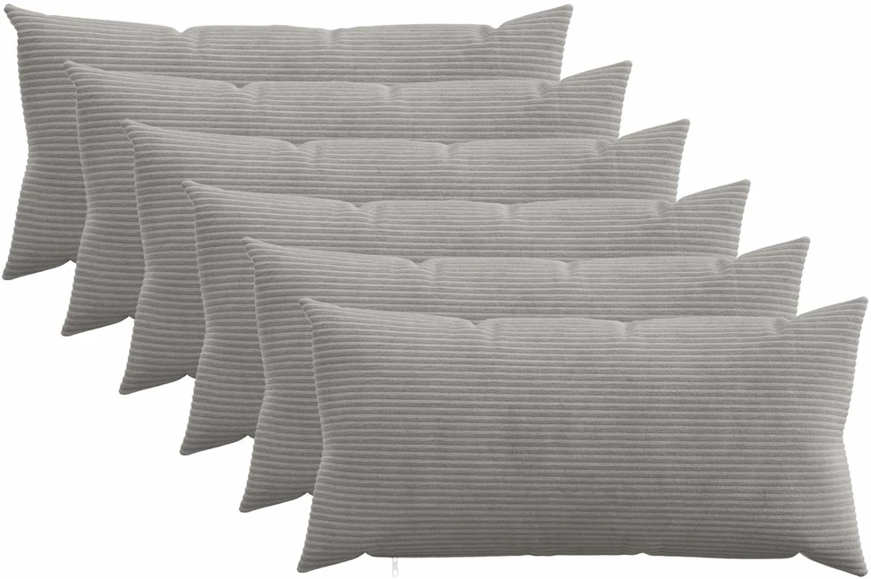 Pagalvėlės užvalkalas 6 pcs HEERLEN Šviesiai pilka 40 x 70 cm