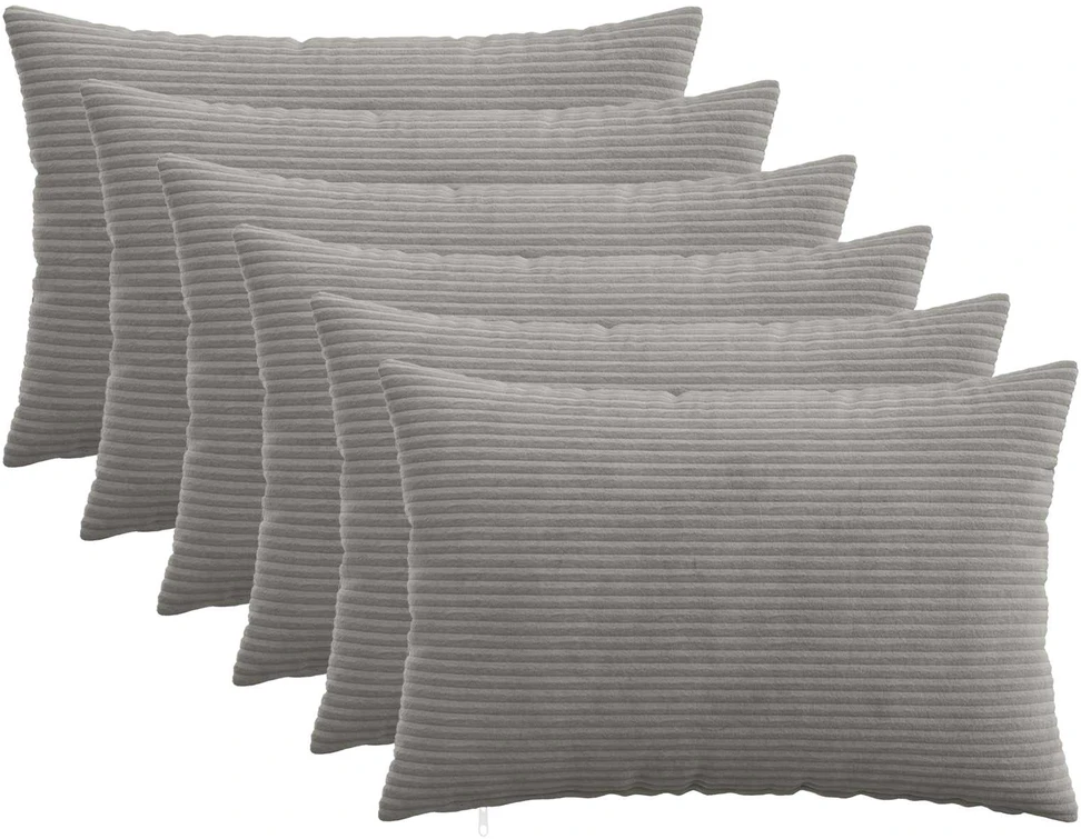 Pagalvėlės užvalkalas 6 pcs HEERLEN Šviesiai pilka 50 x 80 cm