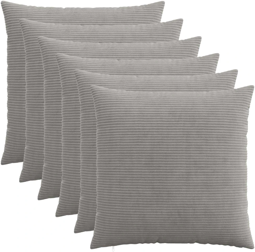 Pagalvėlės užvalkalas 6 pcs HEERLEN Šviesiai pilka 70 x 70 cm