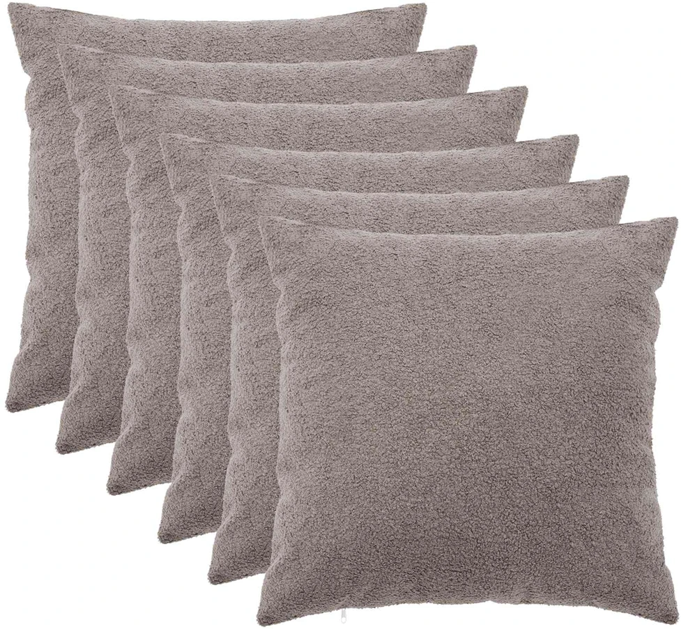 Pagalvėlės užvalkalas 6 pcs HEERLEN Šviesiai pilka 60 x 60 cm