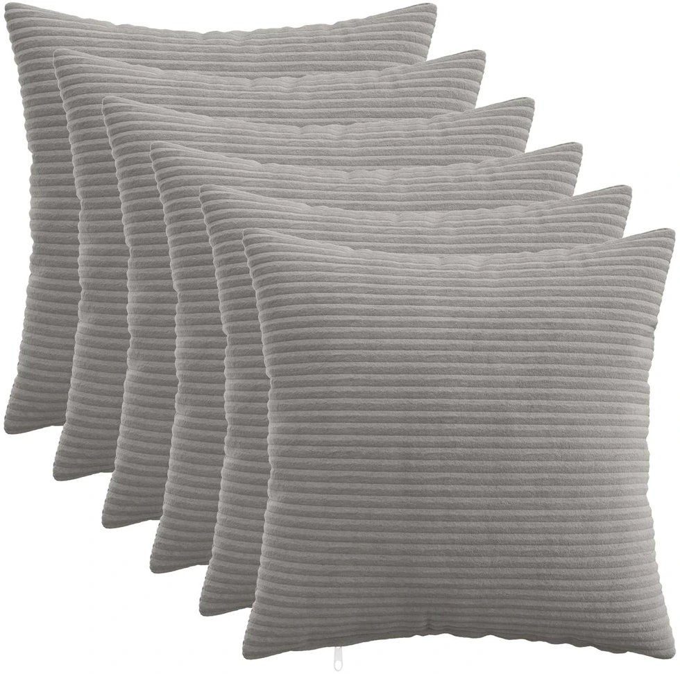 Pagalvėlės užvalkalas 6 pcs HEERLEN Šviesiai pilka 30 x 30 cm