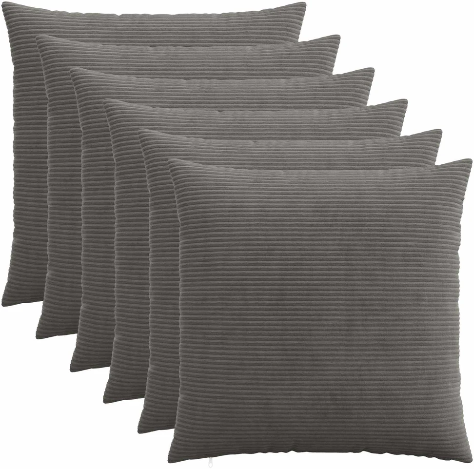 Pagalvėlės užvalkalas 6 pcs HEERLEN Tamsiai pilka 70 x 70 cm