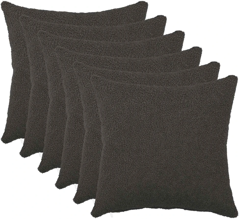 Pagalvėlės užvalkalas 6 pcs HEERLEN Tamsiai pilka 40 x 40 cm