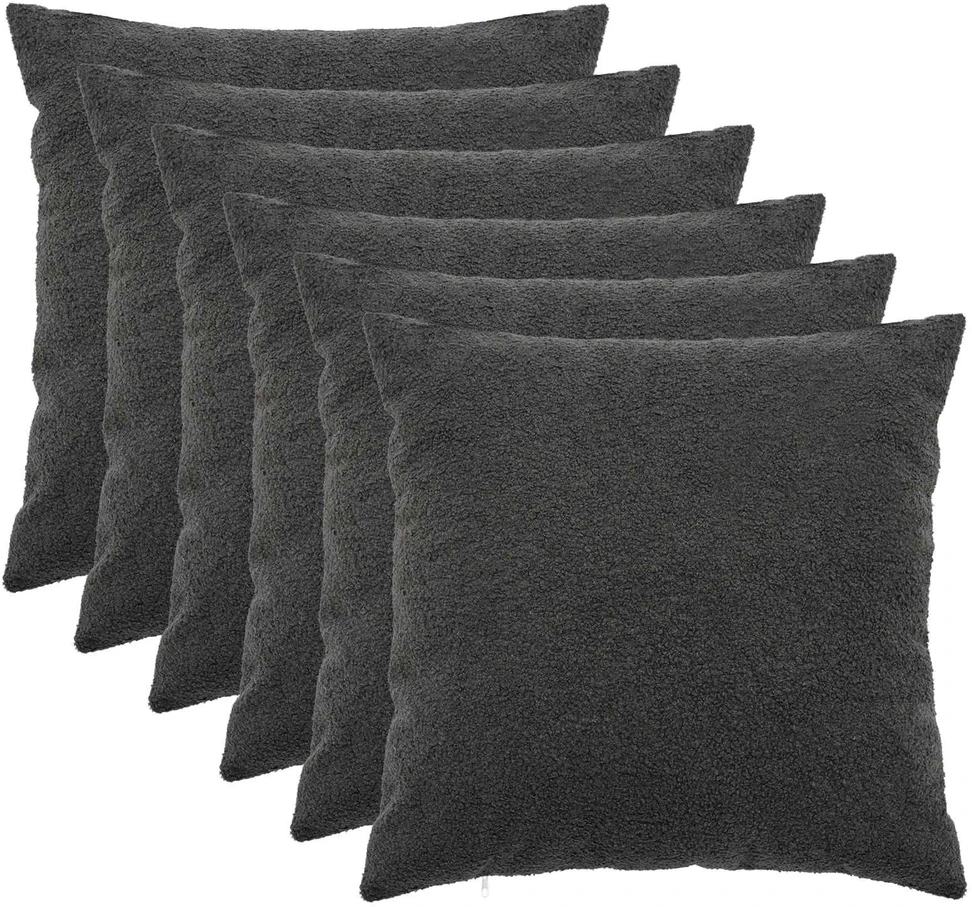 Pagalvėlės užvalkalas 6 pcs HEERLEN Tamsiai pilka 65 x 65 cm