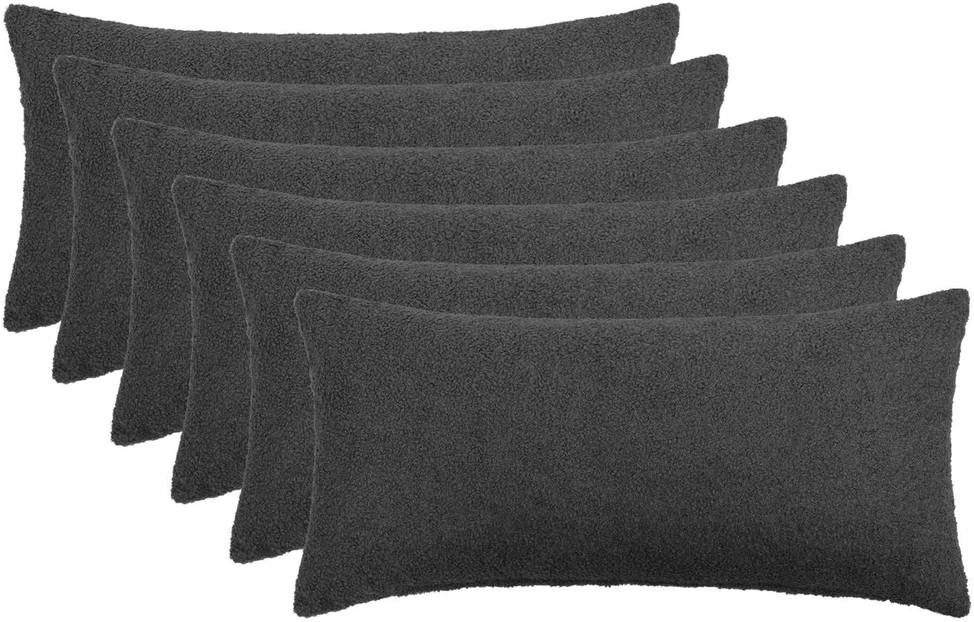 Pagalvėlės užvalkalas 6 pcs HEERLEN Tamsiai pilka 40 x 80 cm